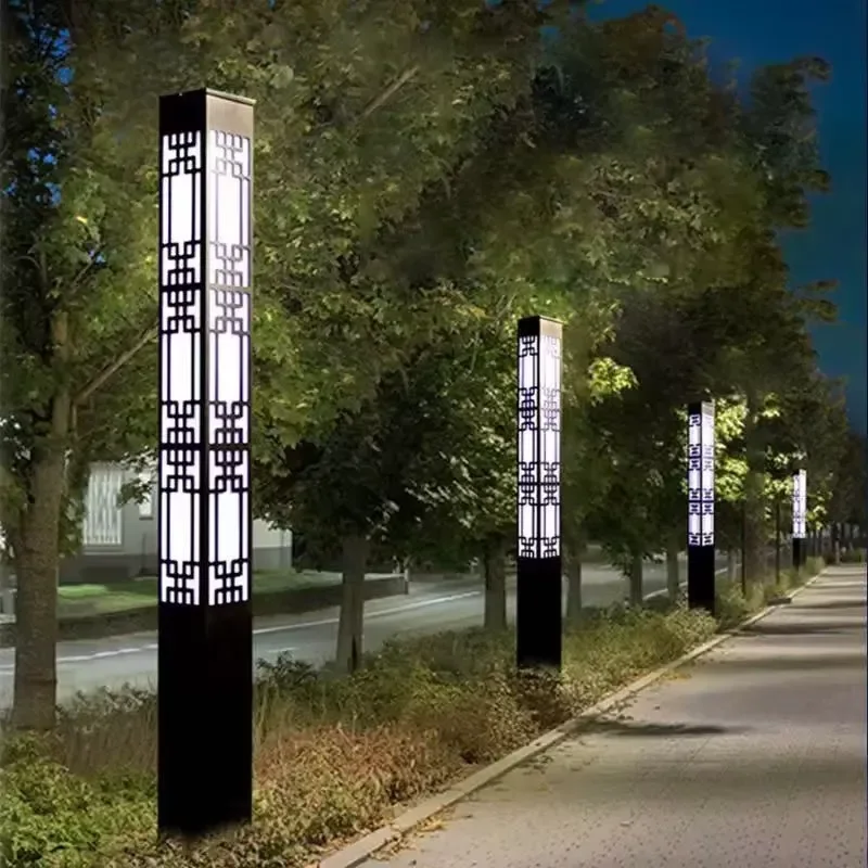 3m Aluminum LED Street Light Outdoor Garden Lamp IP65 Waterproof Solar AC Power Supply Modern Landscape Post Light with