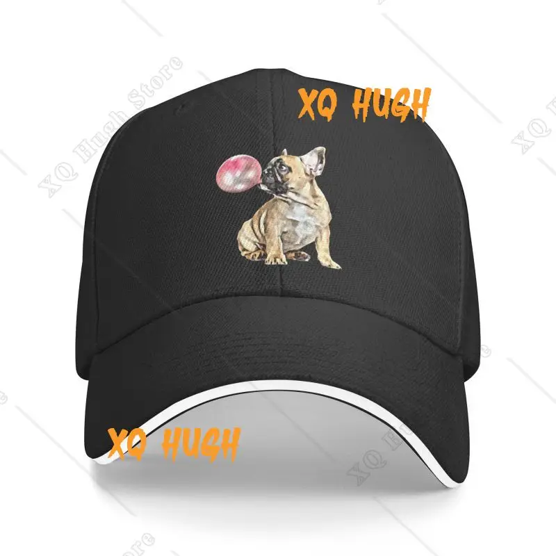 Punk Unisex Cute French Bulldog Baseball Cap Adult Bubble Gum Adjustable Dad Hat Men Women Hip Hop