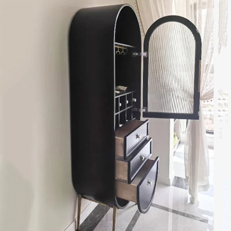 

Modern Estante Living Room Furniture# Multifunctional Designer Bar Cabinet Shelves Mobile Kitchen Wine Cabinet Wood Partitions