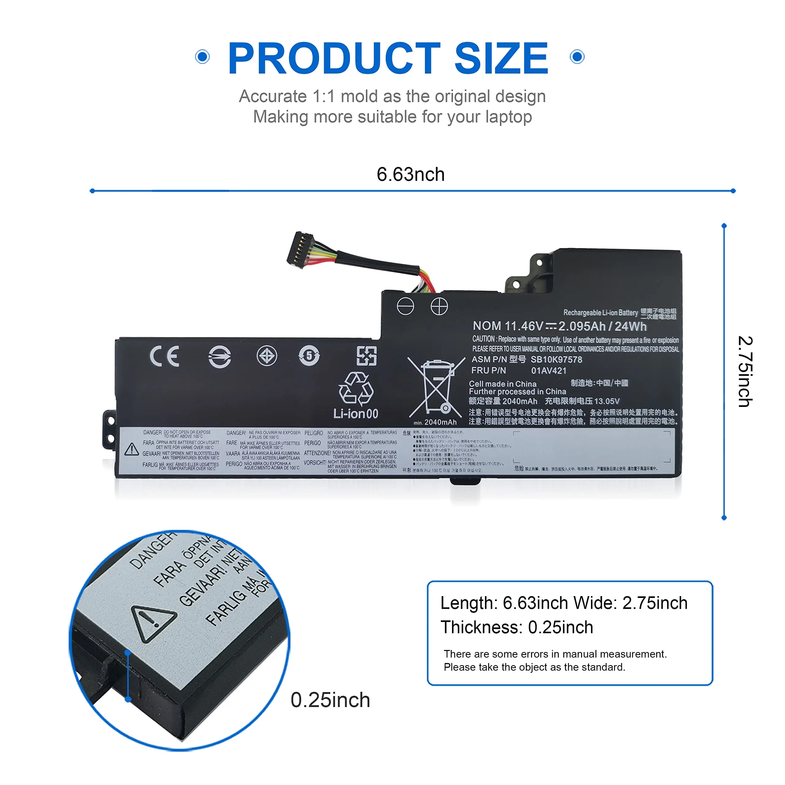 01av421 Laptop-Akku für Lenovo Thinkpad T470 T480 A475 A485 TP25 01av419 01av489 sb10k97577 sb10k97576 sb10k97578 01av420