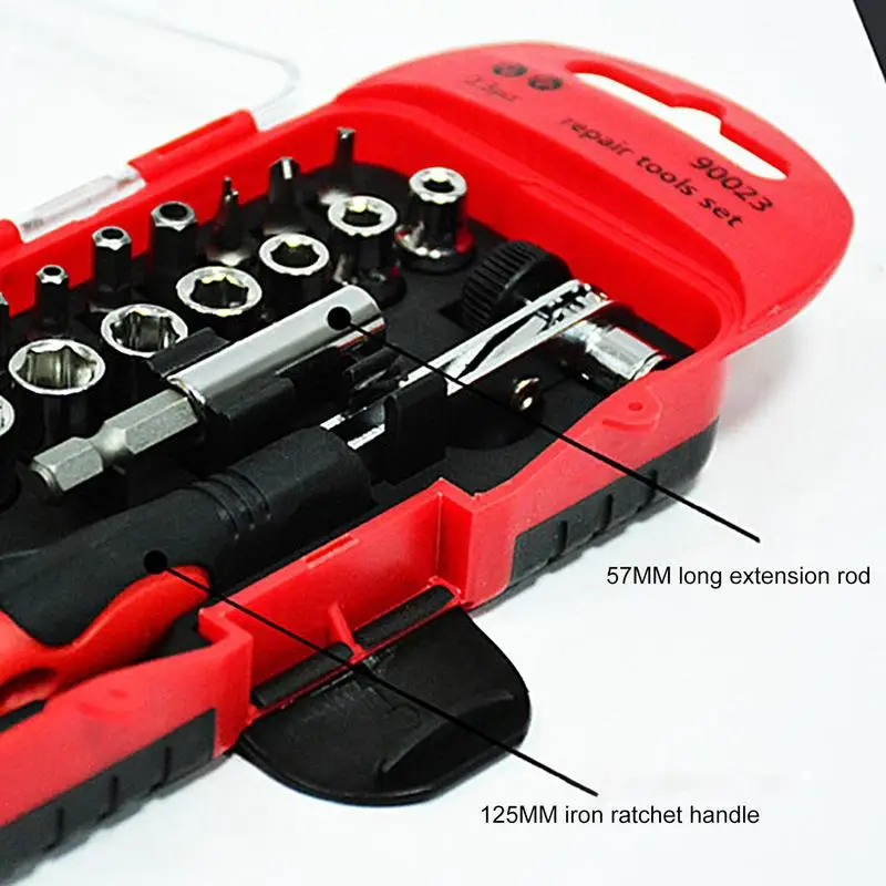 Socket Wrench Set 23pcs Ratchet Wrenches Car Socket Set Automotive Tool Set Wrench And Socket Tool Set Multifunctional Car