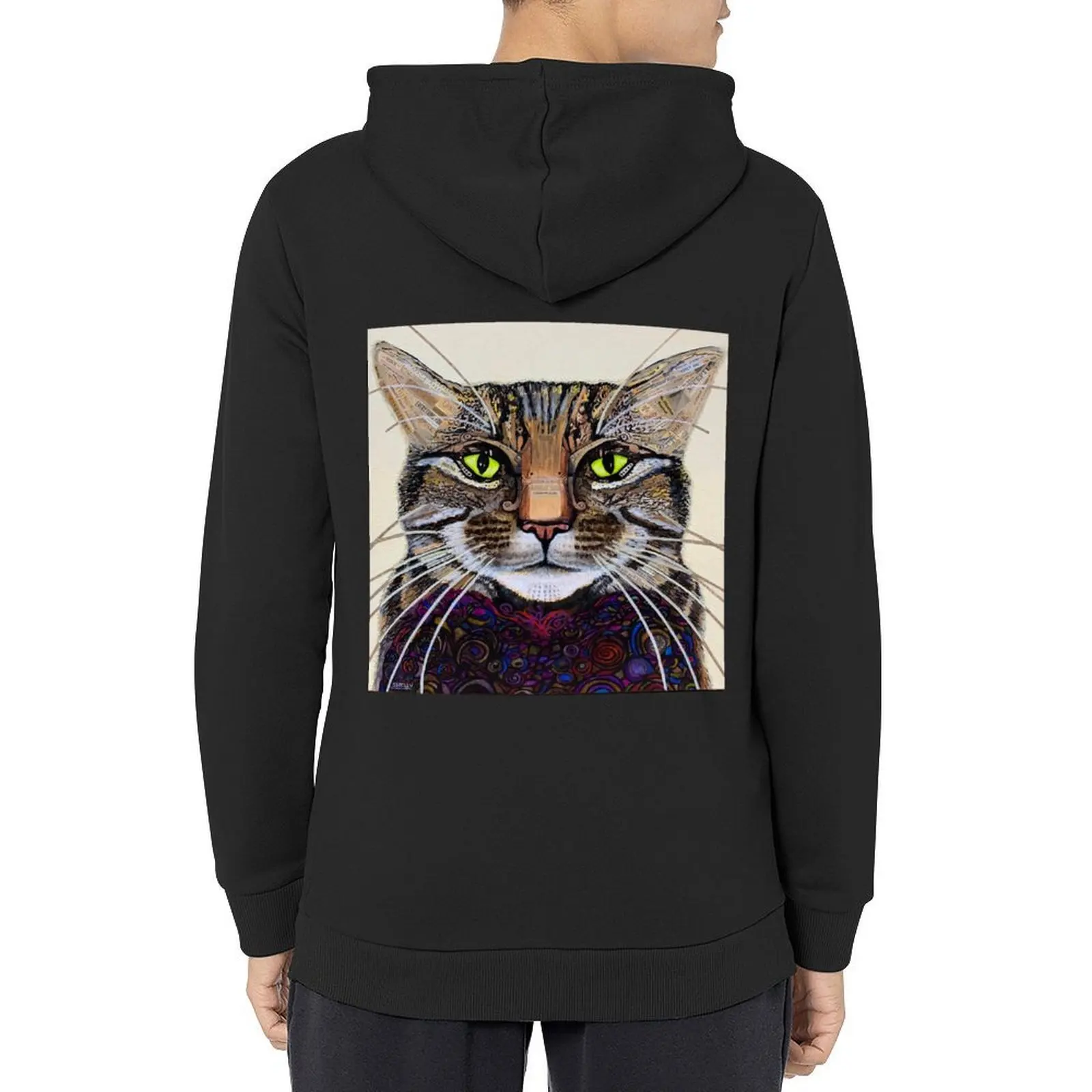 

THE CAT'S MEOW - Tabby Cat Love Hoodie men's winter sweater men clothing men's sweat-shirt set men's hoodies
