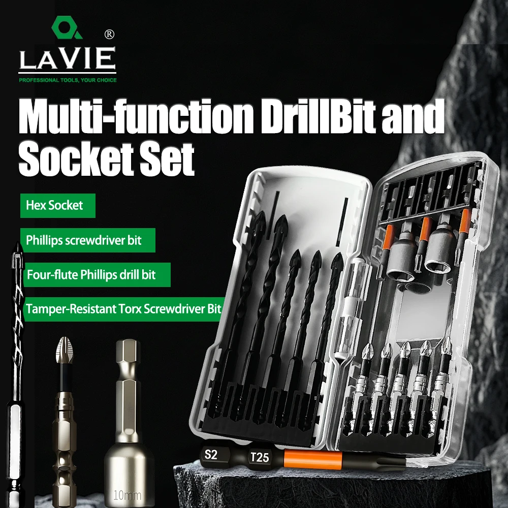 

LAVIE Batch Head，Drill Bit，Drilling Tool Batch Head Sets Original Set for Works of Electricians Carpenters and Decorators