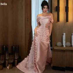 Bella Satin Strapless A-Line robes de soirée Exquisite Floor-Length Criss-Cross Evening Dresses Valentines Day Wedding Dress