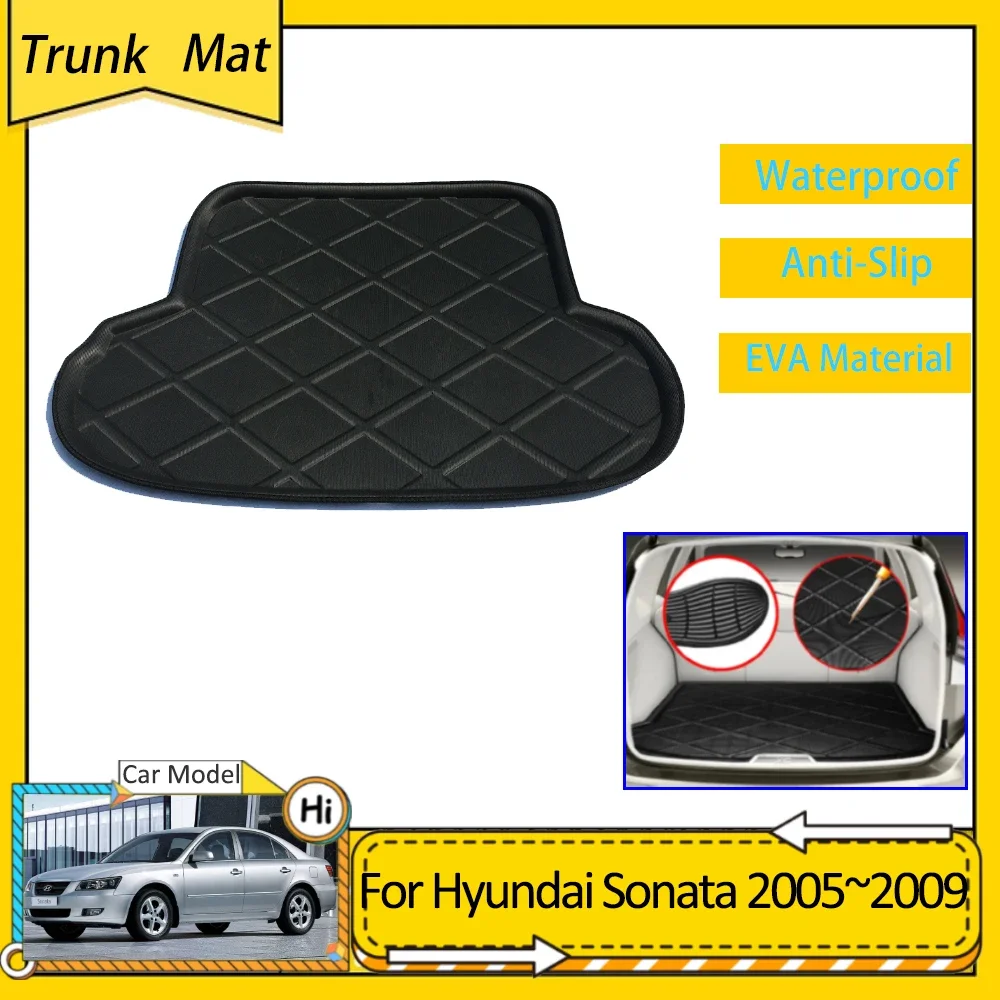 Car Trunk Mats for Hyundai Sonata NF Sonica 2005 2006 2007 2008 2009 Accsesories Rear Cargo Boot Floor Pad Waterproof EVA Carpet