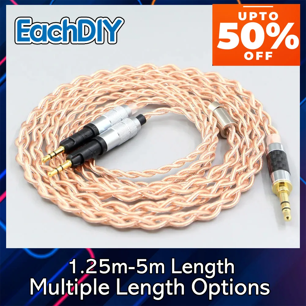 4 Core 1.7mm Litz HiFi-OFC Braided Earphone Cable For Audio-Technica ATH-R70X Headphone Headset 8089