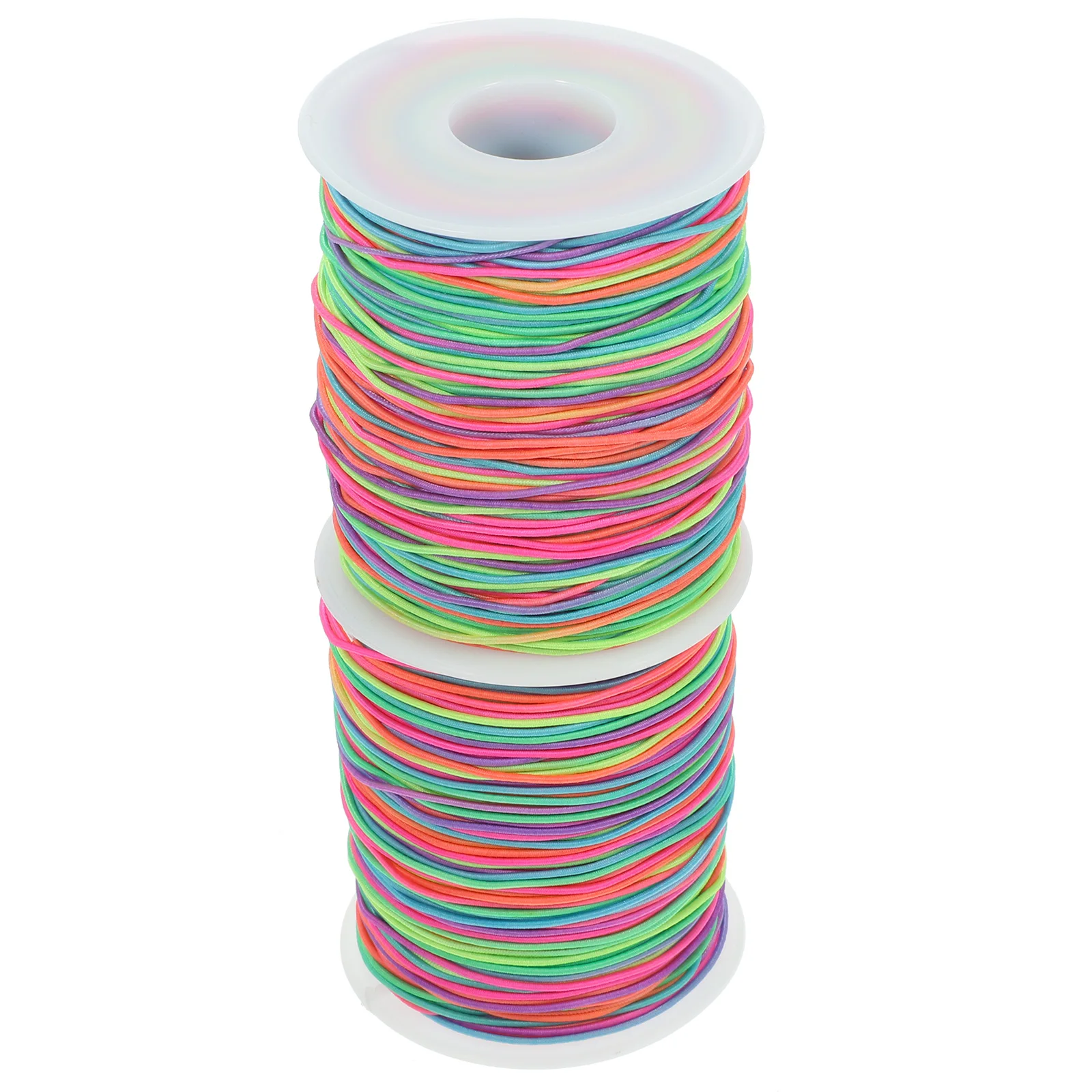 

2 Rolls 1mm Colorful Elastic Cord for DIY Bracelet Necklace 100m per Roll Stretchy Beading String Jewelry Craft