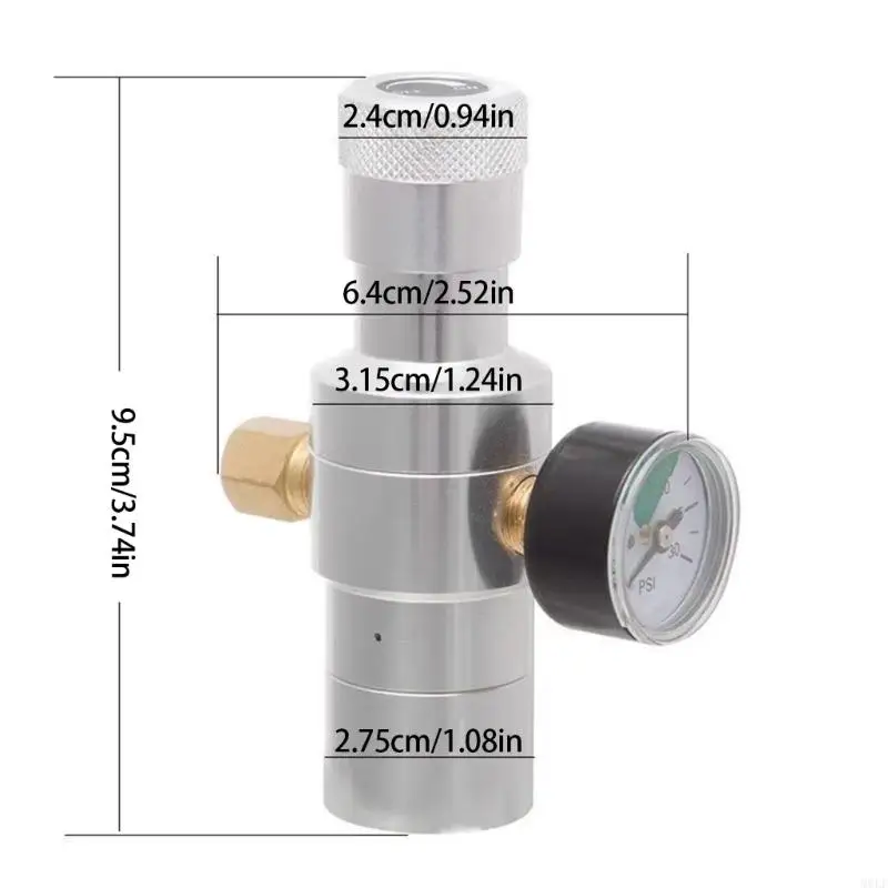 Molf Small CO2 منظم 0-150psi آمن لجهاز المطبخ لجهاز المطبخ مثالي لخمر المنزل وصنع المشروبات الغازية