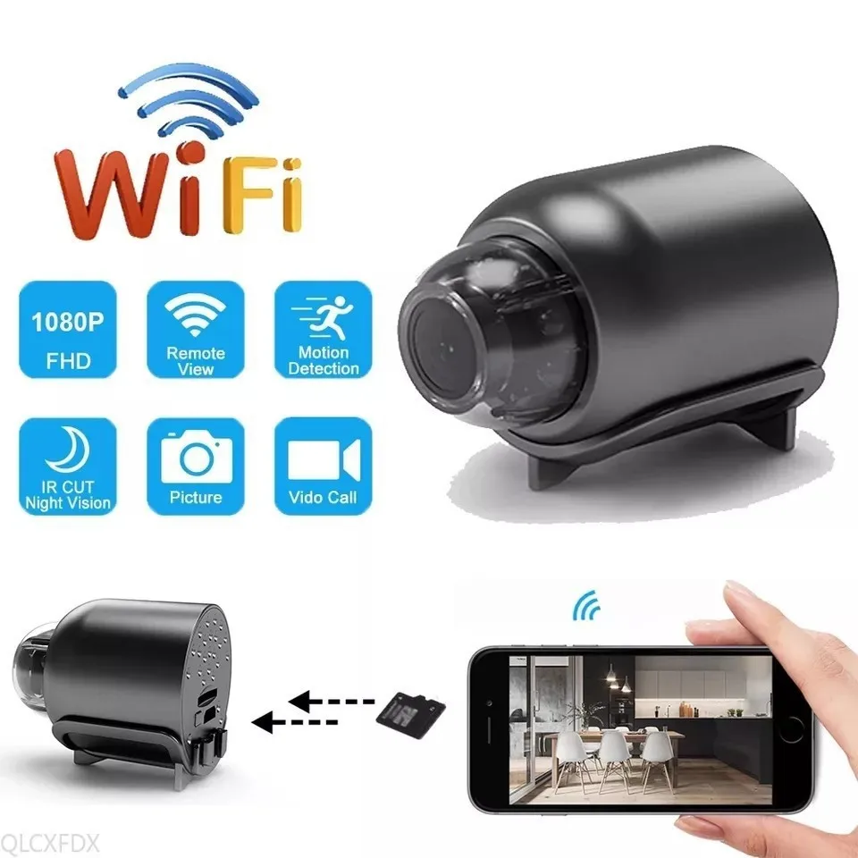 

Мини IP-камера 1080P HD с Wi-Fi для помещений, для безопасности и наблюдения за детьми, с ночным видением, оповещением о движении, удаленным просмотром и аудио-видеонаблюдением