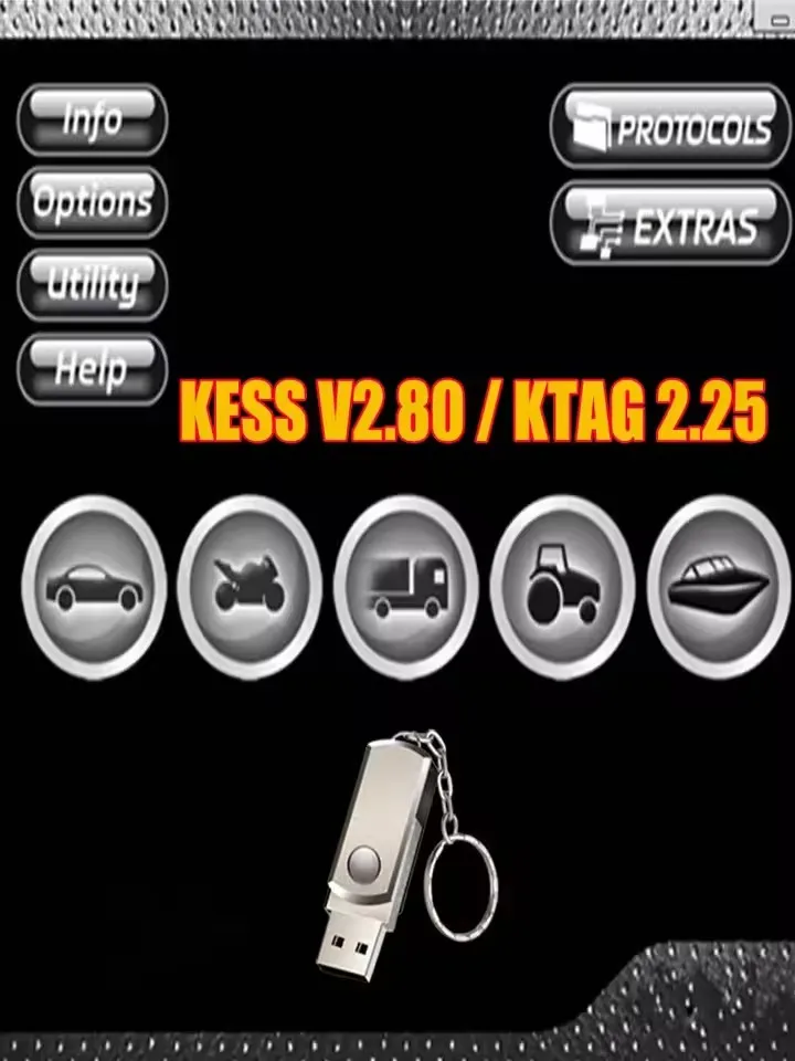 برنامج Ksuite 2.80 لأداة ضبط رقاقة Kess V5.017 ECU مبرمج Ktag 2.25 ECU 2025 mew جديد