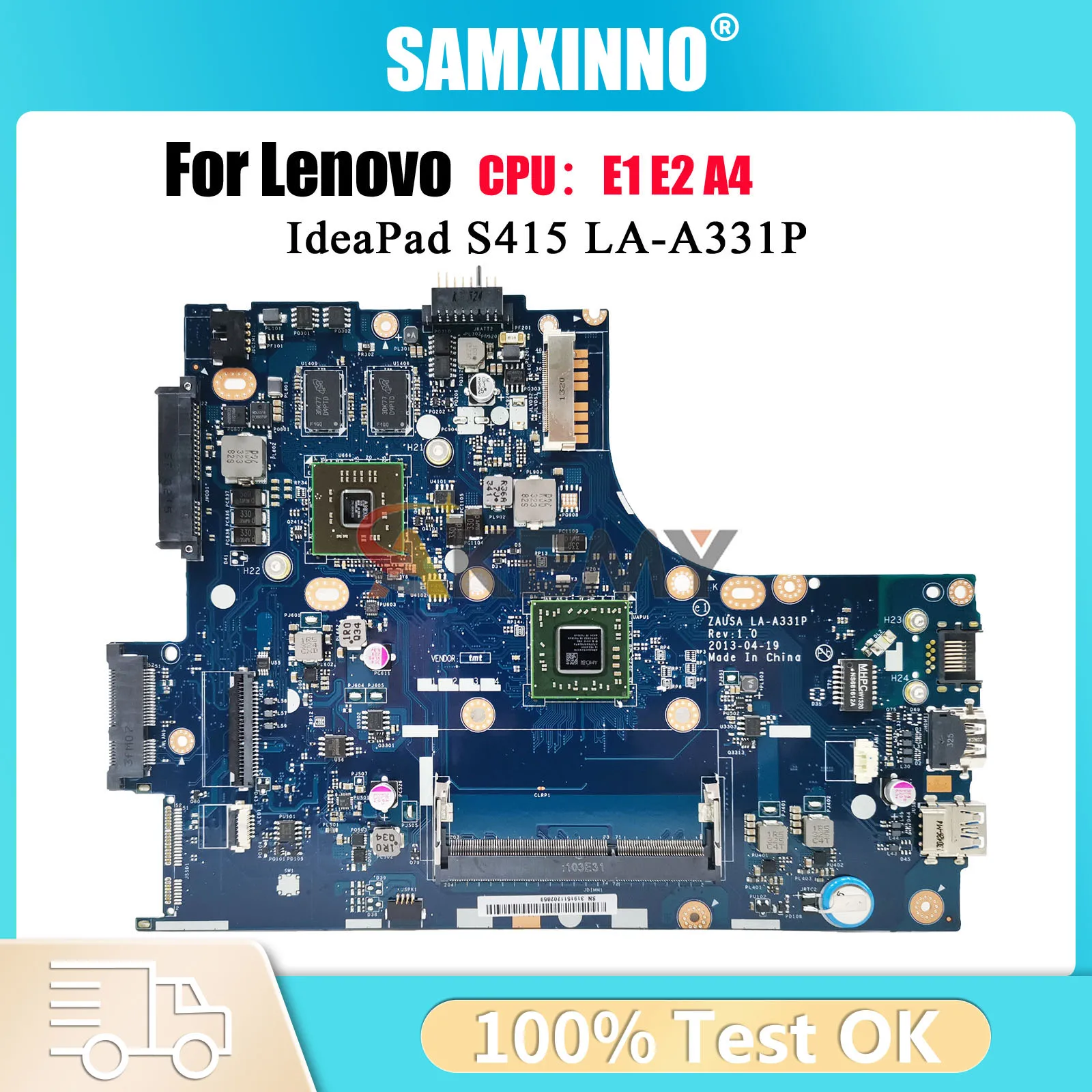 

Материнская плата для ноутбука Lenovo S415 LA-A331P с процессором EM3800 UMA, 100% полностью протестирована