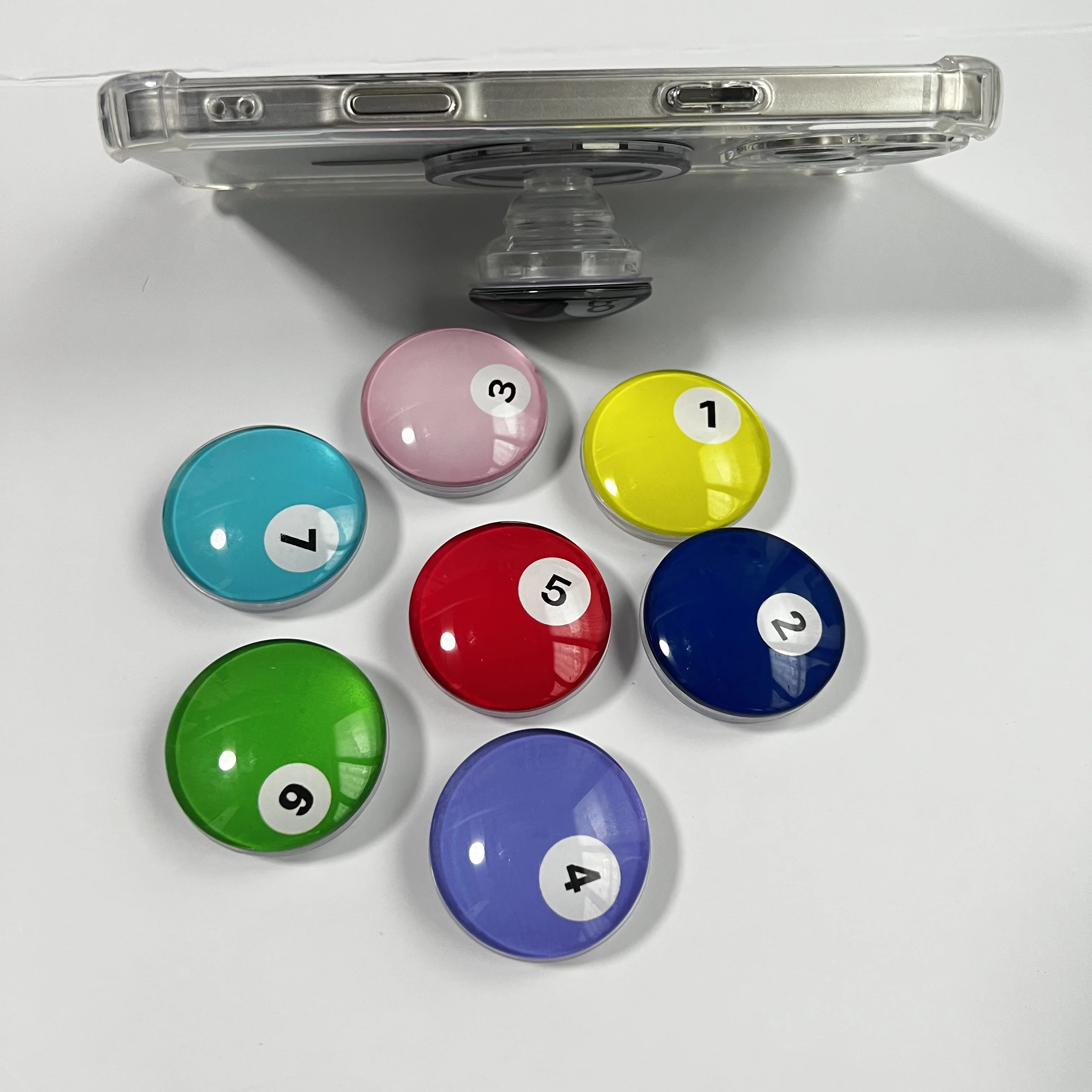 

Korea 3D Crystal Ball Billiards Holder Mobile Phone Case Stand For Magsafe Magnetic Bracket For IPhone Samsung Griptok Grip Tok