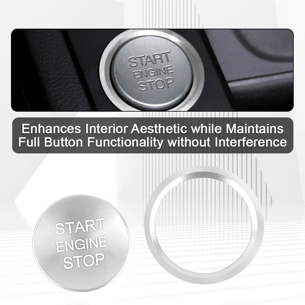 Car Engine Start Button Ignition Key Ring Cover Trim for Audi A3 A4 A4L A5 A6 A6L A7 A8 Q3 Q5 Q7 S3 S4 S5 S6 S7 S8 Aluminum view 5