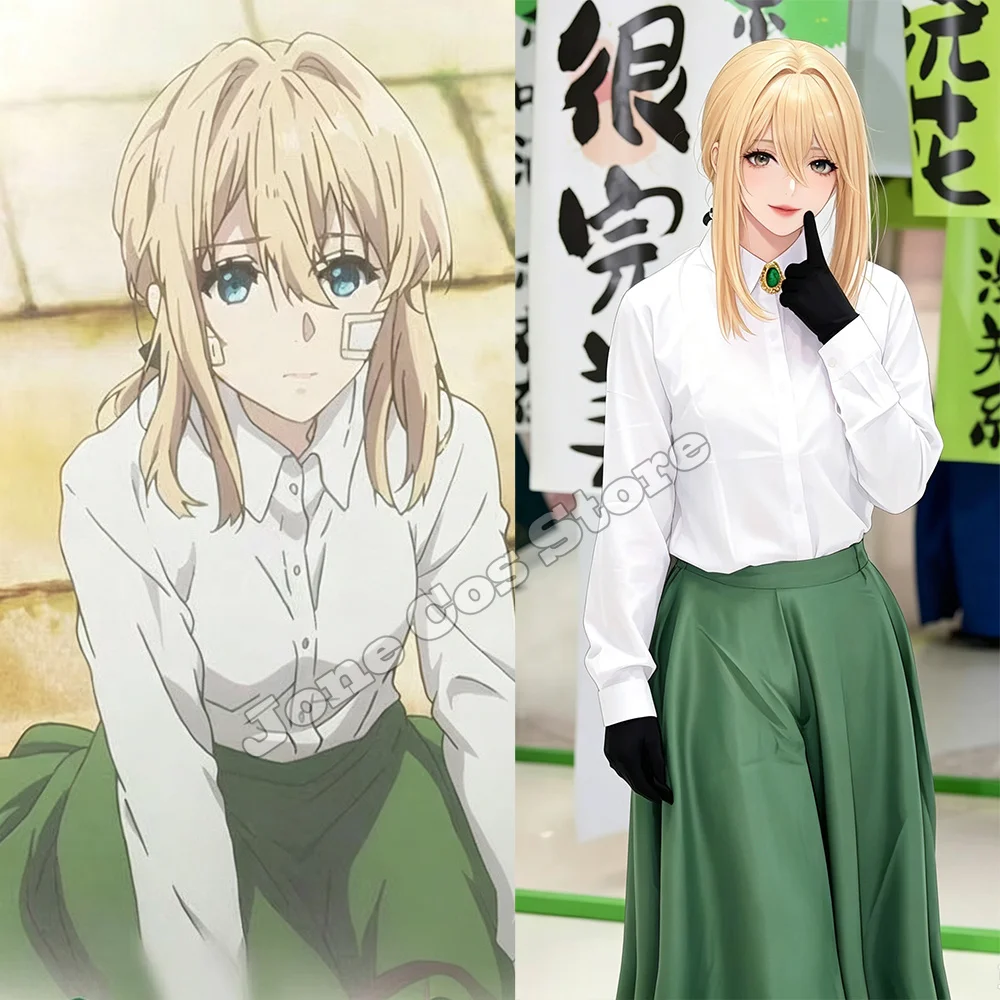 Cosplay Violet Evergarden, costume de cosplay Violet Evergarden, perruque, déguisement pour spectacle, costumes d'Halloween, costumes pour adultes.