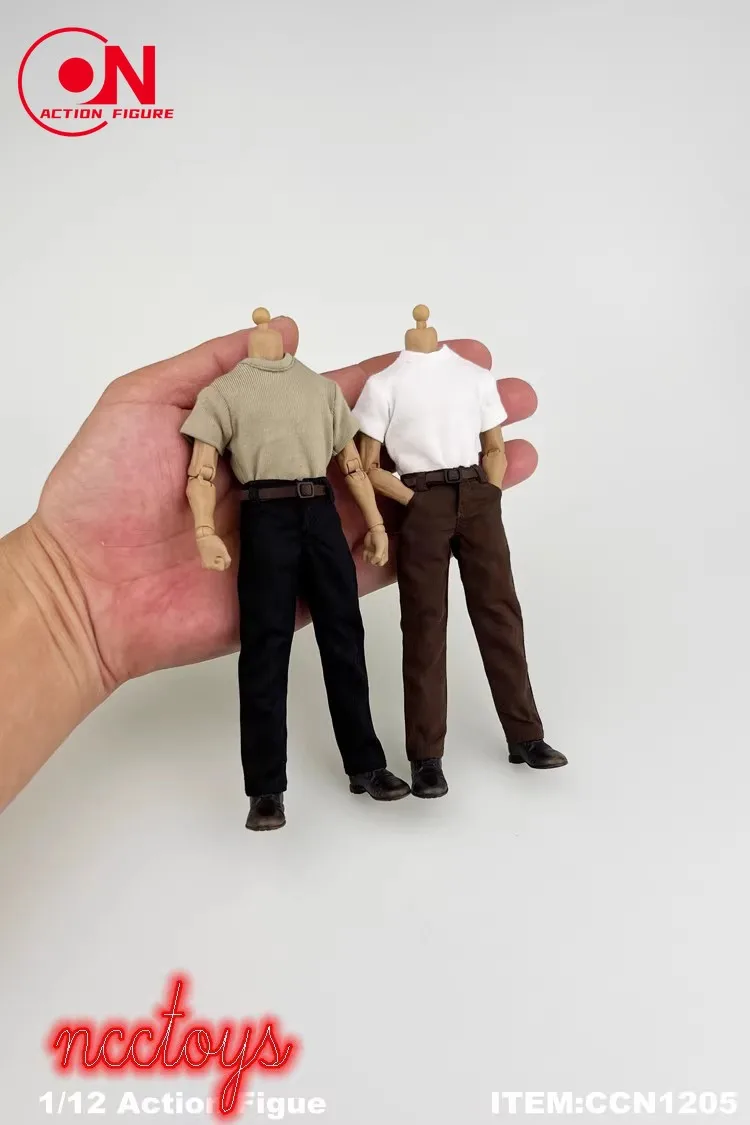 CCN1208 1/12 Lammdaunen-Jeansjacke, lässig, CCN1207, T-Shirt, CN1205, Hosen, Kleidung, Zubehör für 15,2 cm große männliche Soldat-Actionfigur-Körper
