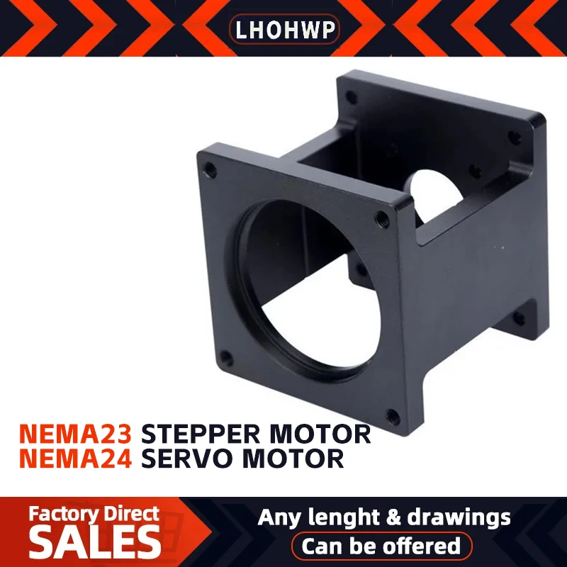 Aluminum Motor Bracket 1Pc Cuboid Typefor Nema23  Stepper/ For Nema24 Servo Motor Mounting Bracket For DIY Router/Mill/Plasma