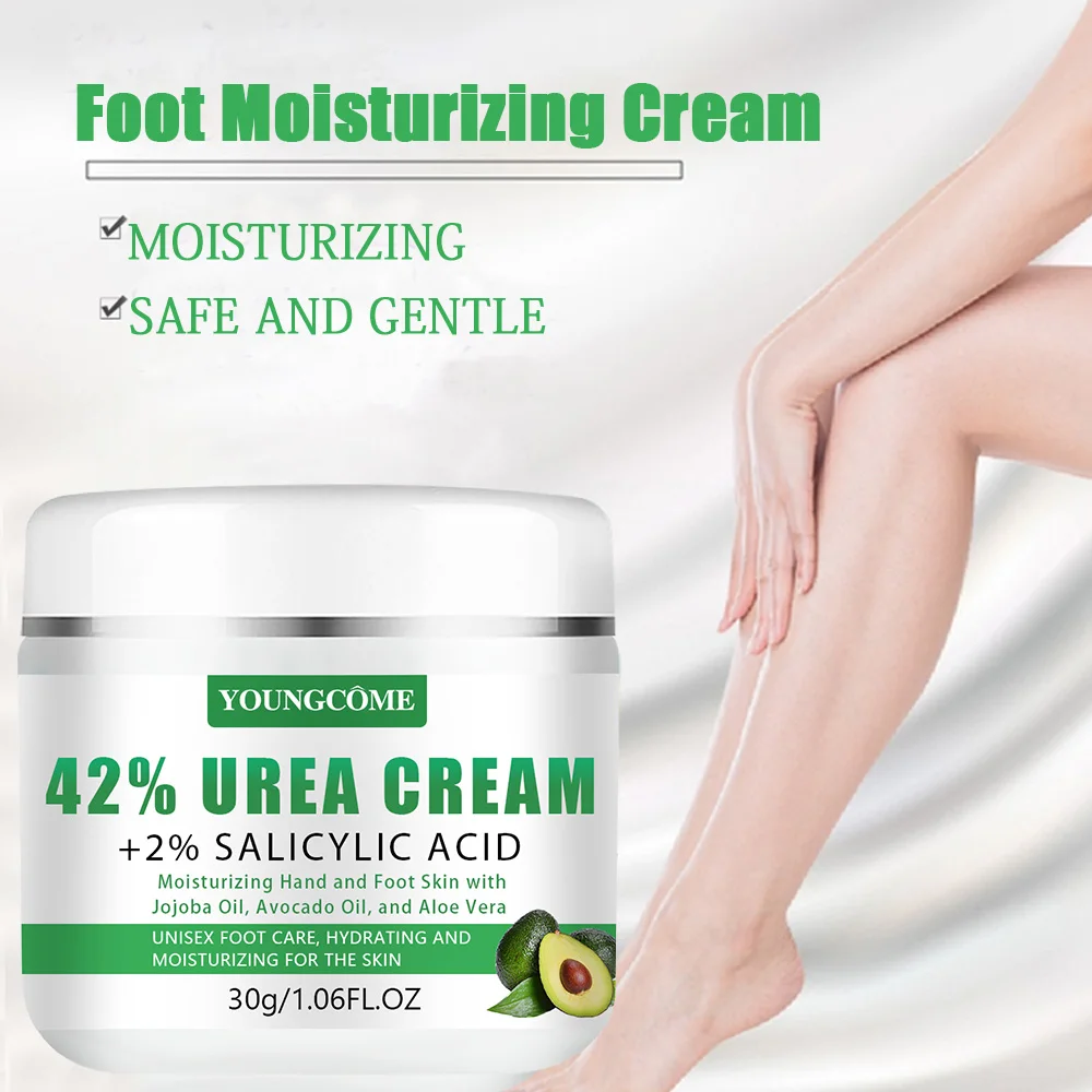 YOUNGCOME 42% urea cream+2% salicylic acid avocado moisturizing foot cream deeply moisturizes hands and feet, suitable for all s