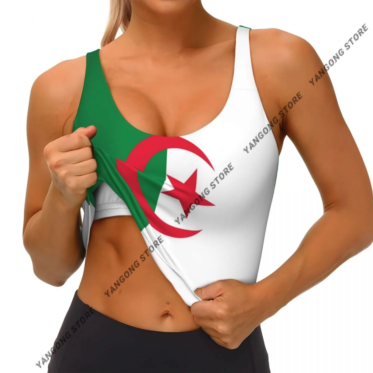 Women Sexy Sports Vest Flag Of Algeria Female Streetwear Sport Lingerie Tee Crop Top