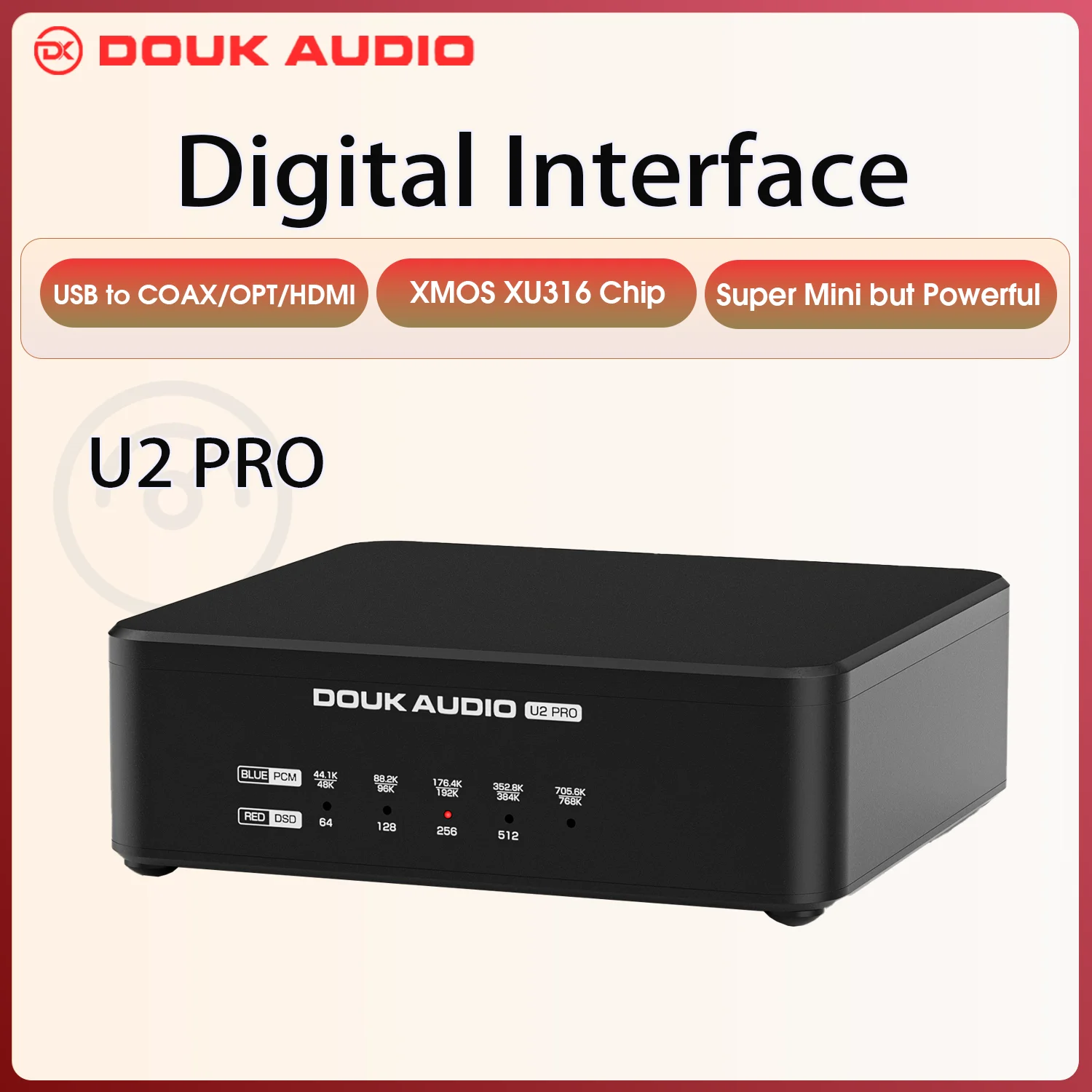 ​Douk Audio U2PRO USB Digital Interface:​​ XMOS XU316 DDC Converter, Optical/Coaxial/I2S Output for DAC / PS5 / Switch