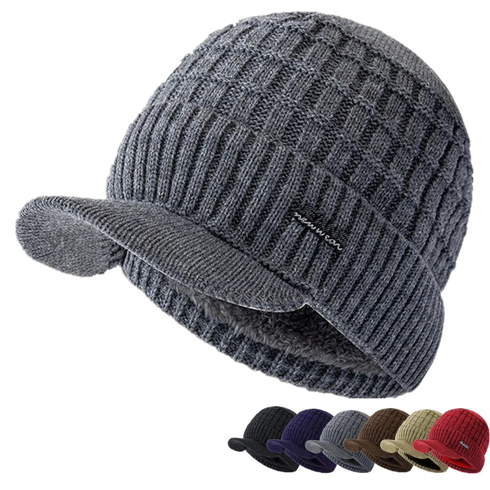 

New Style Unisex Winter Hat Plush Fleece Lined Warm Winter Cap Stylish Soft Beanie Hat For Men Women Outdoor Knitted Hat