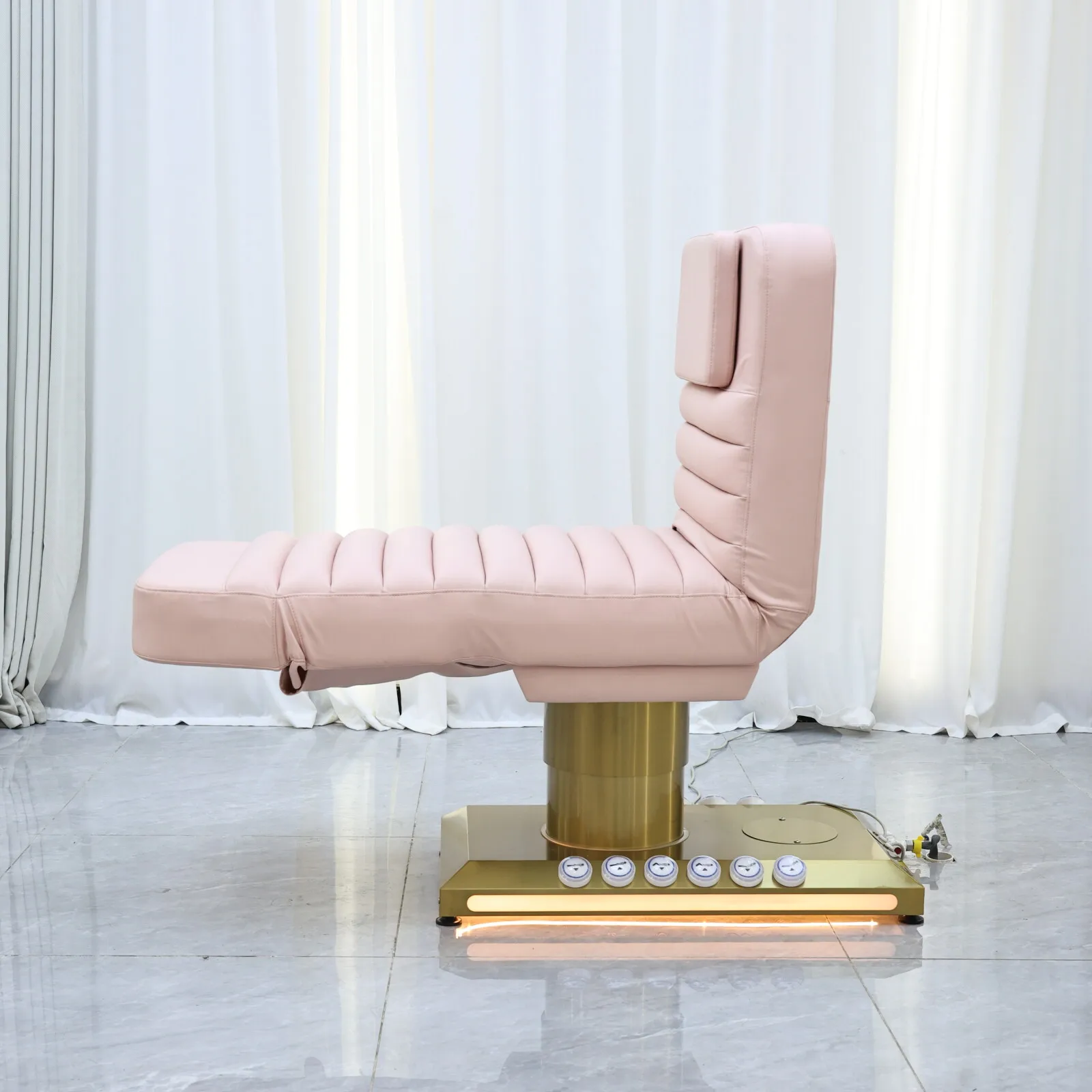 Luxuriöses elektrisches Kosmetikbett mit goldenem Untergestell, verstellbares Massagebett für Schönheitssalons, medizinisches Beauty-SPA-Therapie-Massagebett – Detail 10