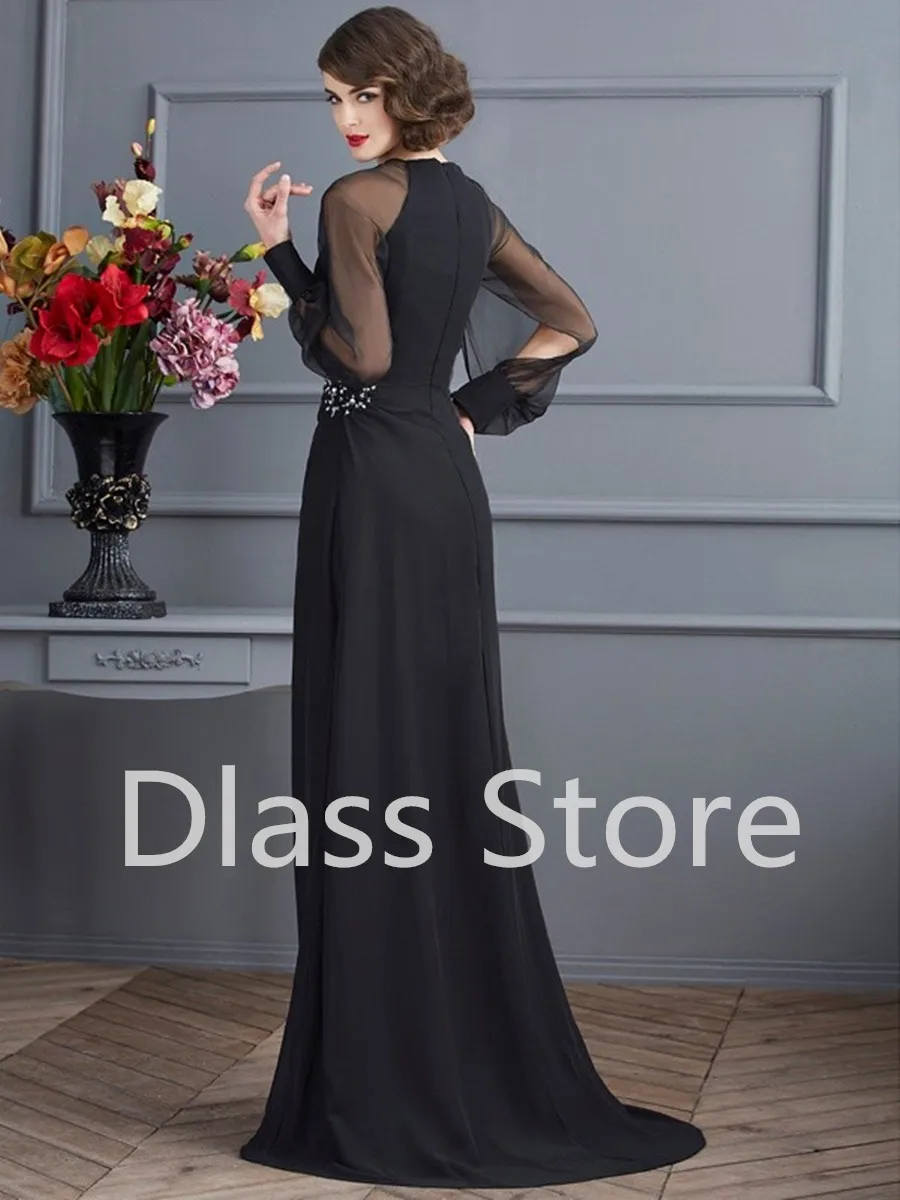 Vestido de noche de satén para madre y novia, elegante vestido de sirena de lujo, color negro, novedad de 2022