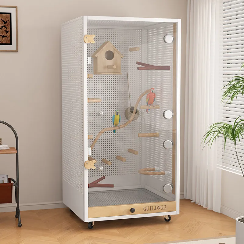 Solid wood parrot cage, bird cage, adult cockatiel cage, breeding ornamental cage