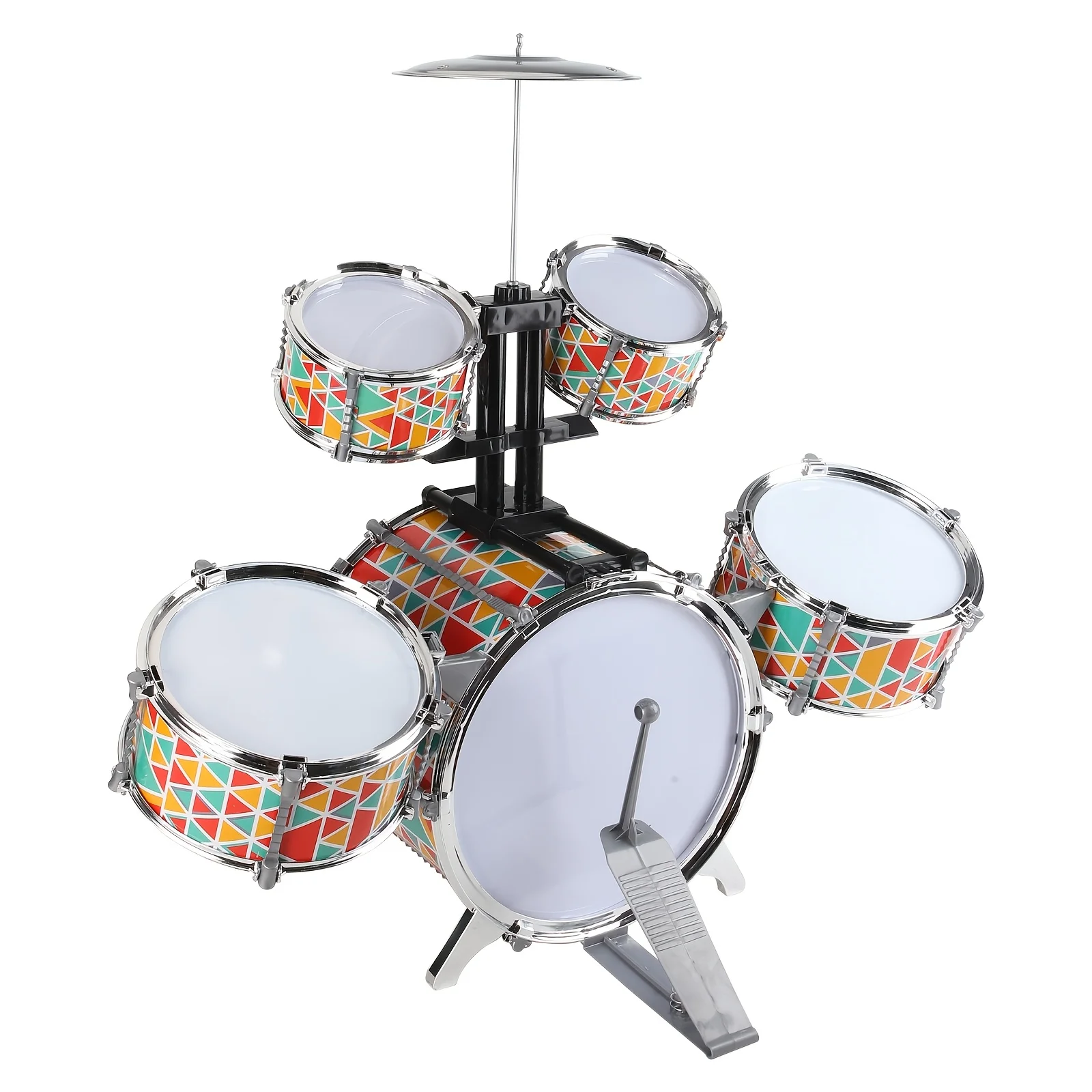 Teen Rock Drum Kit - Mini juego galvanizado para principiantes, perfecto para la práctica en el hogar, gran regalo de Navidad y cumpleaños, rojo