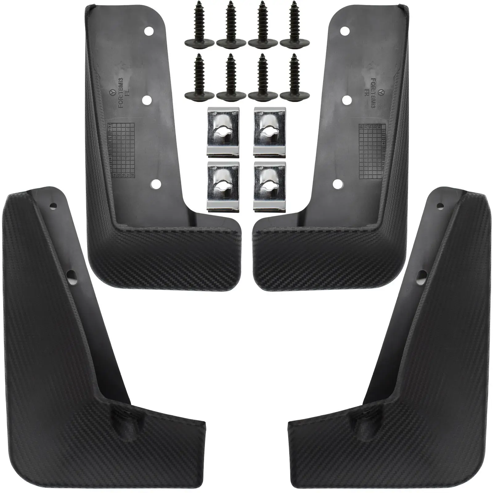 4x Per Bmw I3 2013 - 2021 Paraspruzzi Parafanghi Paraspruzzi Anteriore Posteriore Viti Auto Driver Passeggero Lato Accessori Auto Sostituire