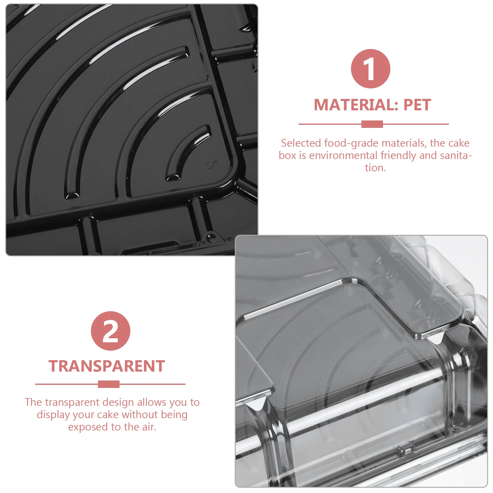 

2Pcs Transparent Cake Boxes Safe Material Dessert Container Pastry Box Bakery Packaging Bread Holder Croissant