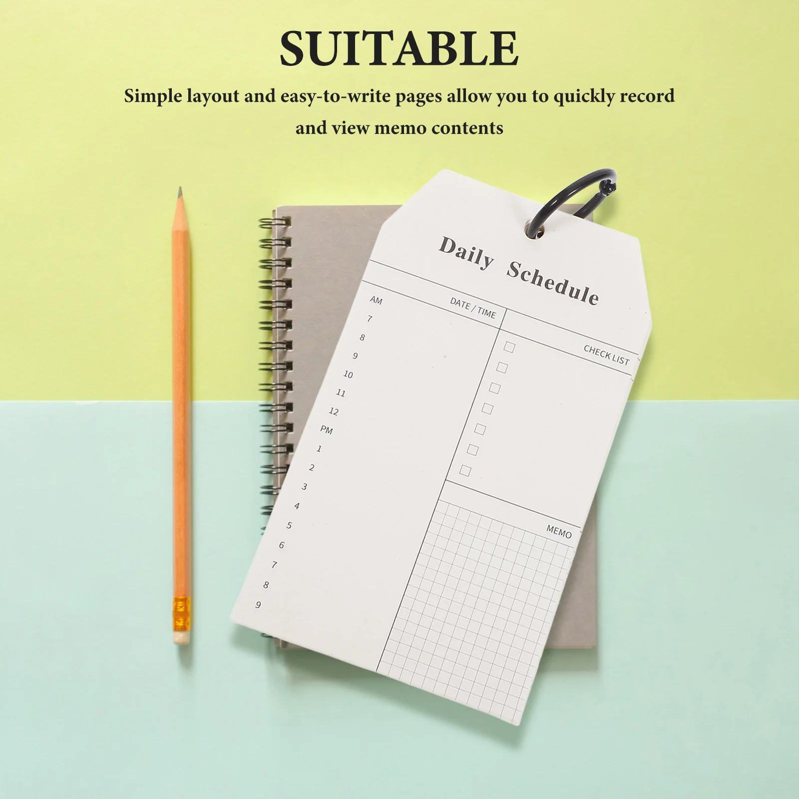 2 قطعة مفكرة مخططة يومية قابلة لإعادة الملء، ورق قوي خفيف الوزن للاستخدام المنزلي والمكتب والمدرسة، مخطط المفكرة الأسبوعية #3