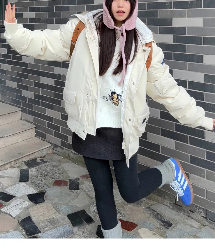 

Парка Y2K женская зимняя на шнуровке, пуховая, в стиле хип-хоп, софтшелл, без капюшона, многослойная, с меховым воротником, с подогревом, неоновая, однотонная, с эффектом пуховика, для офиса