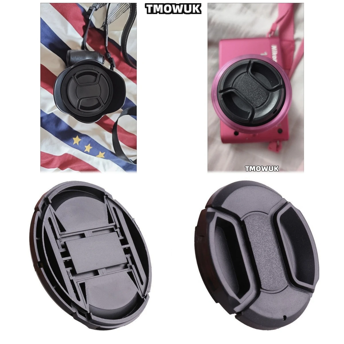 

For Panasonic S5D G90 G95D GH5 GH6S GX7 GX9 ZS220 DMC-L10 DMC-FZ20 Camera Lens Cap Protective Cover Center Pinch Snap-on 49mm 52