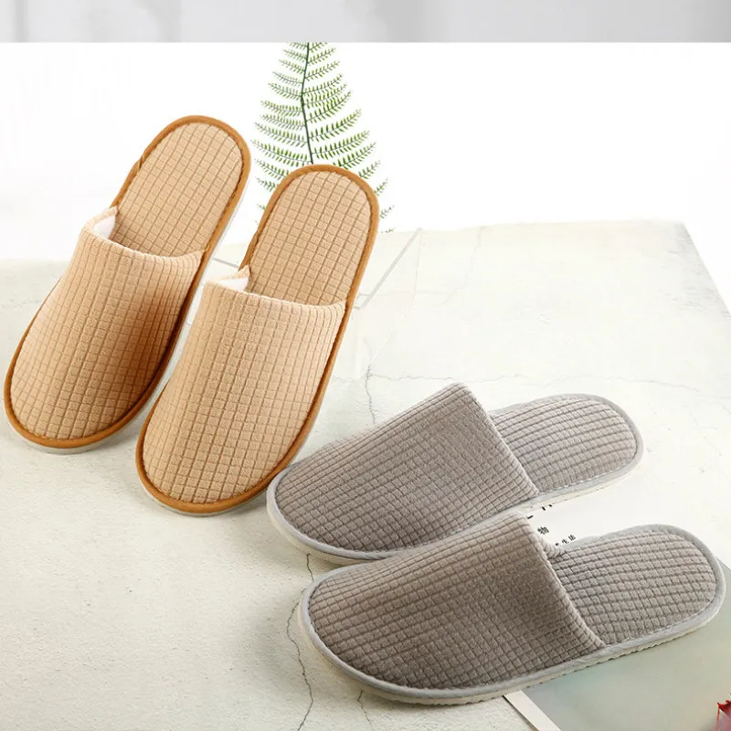 5 Pairs/Lot Hotel Slippers Men Women Disposable Home Cotton Slipper Travel Slide Hospitality Guest SPA Footwear Cheap Slippers