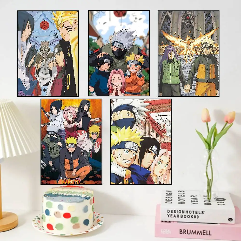 Affiches N-NARUTO cool, toile de qualité, style vintage, peinture de bandes dessinées, décoration murale pour la maison, salon, Bar, café