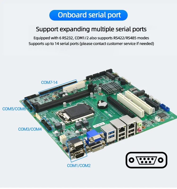 Adipcom MATX Motherboard EMMB-1562 CPU LGA 1150/2LAN/DDR3 Support 16GB Memory Computer Server Mini Motherboard