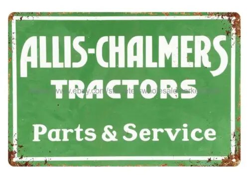 collectible metal wall Allis Chalmers Tractors Parts & Service metal tin sign