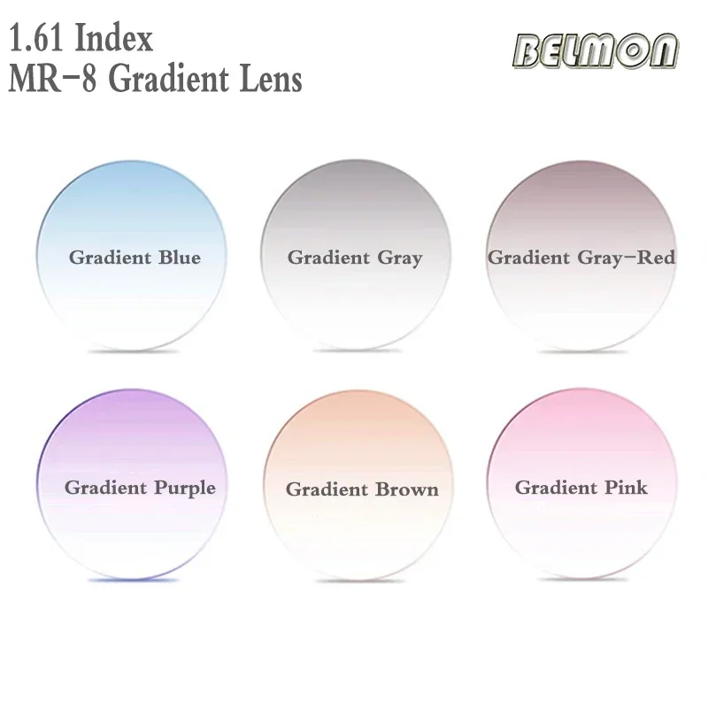 1.56 1.61 1.67 وصفة طبية ملون الصباغة سلسلة CR-39 الراتنج النظارات البصرية العدسات قصر النظر مد البصر النظارات الشمسية عدسة ل 2 قطعة