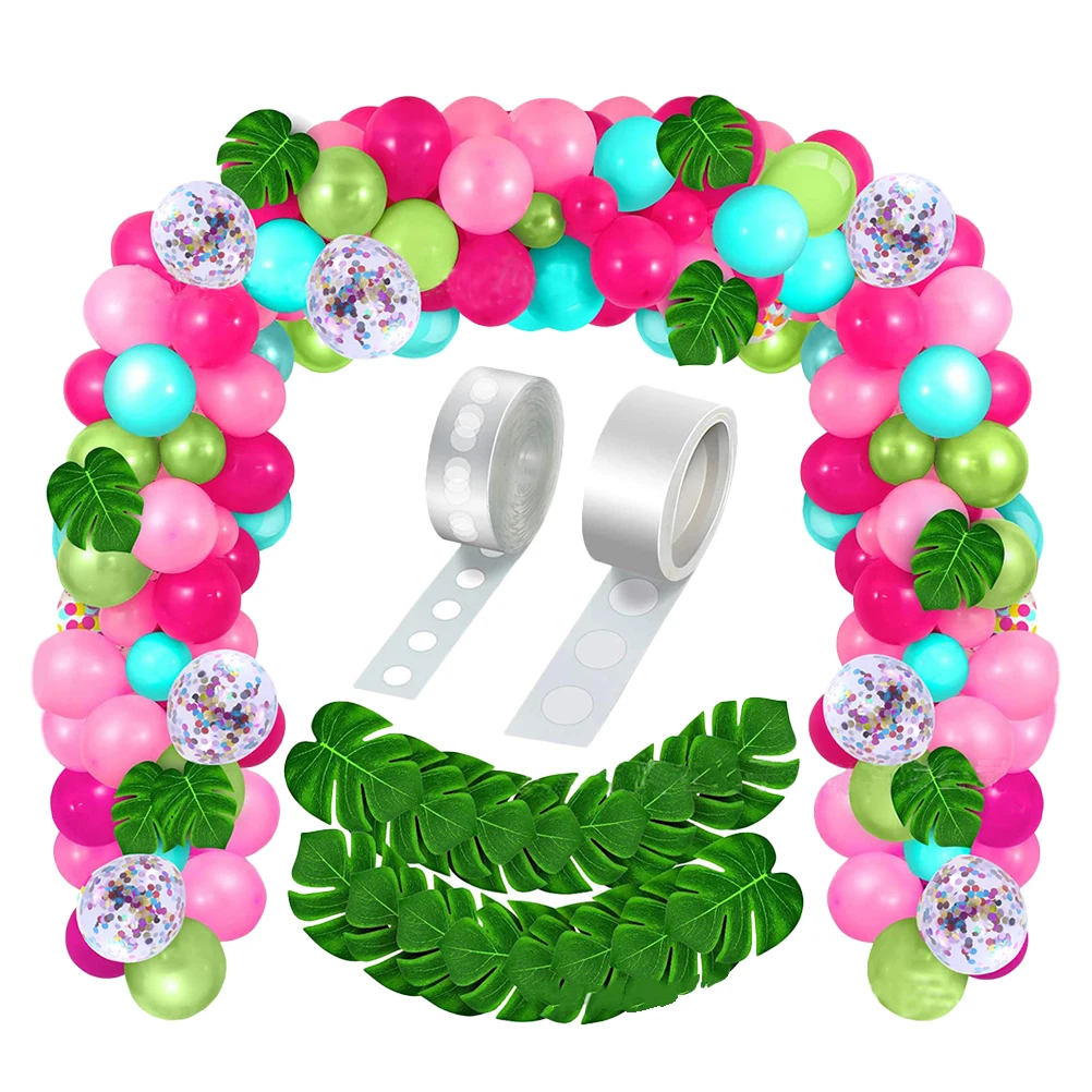 

Latex Balloon Garland Set Bright Color DIY Decor Kit for Walls Luau Party Tropical Flamingo Theme Balloon Chain