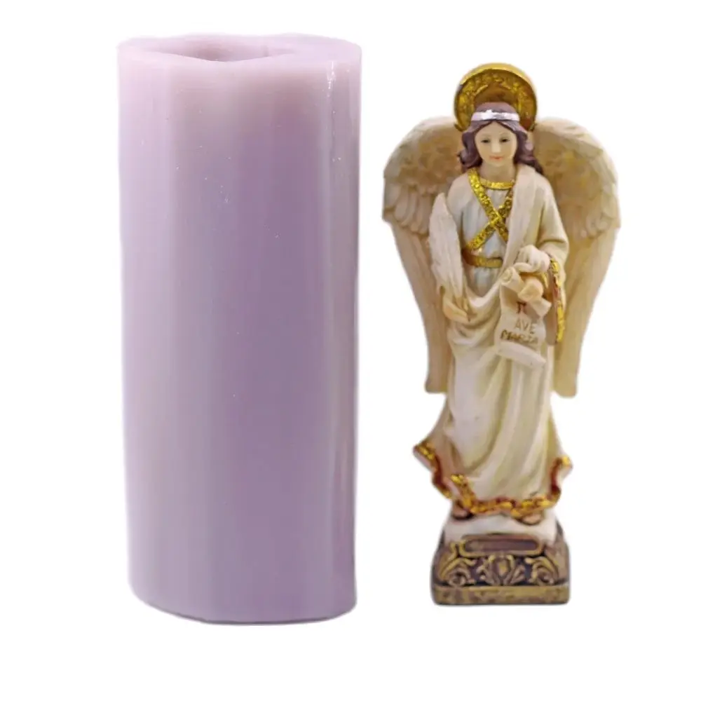 3D Angel Wings Girl Holding a Scroll Silicone Mould Religion Angel   Soap Wax Melt Mold DIY Sugarcraft Chocolate Resin Polymer