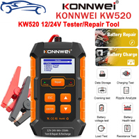 KONNWEI KW520 12V 10A 24V 5A Automatic Car Truck Battery Tester Charger Lead Acid Car Battery Pulse Repair Tool AGM Gel Lithium