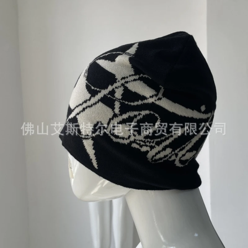 

Simple striped American street style knitted hat, personalized and fashionable, leading the trend, new spring single hat, warm a