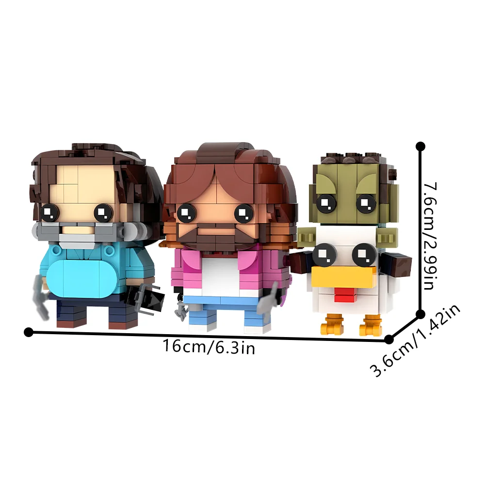 Moc Steve Garrett & Chicken Jockey Brickheadz Bausteine-Pixel Stil Figur Modell Kit Spiel Film Inspiriert Bricks Set kind Spielzeug