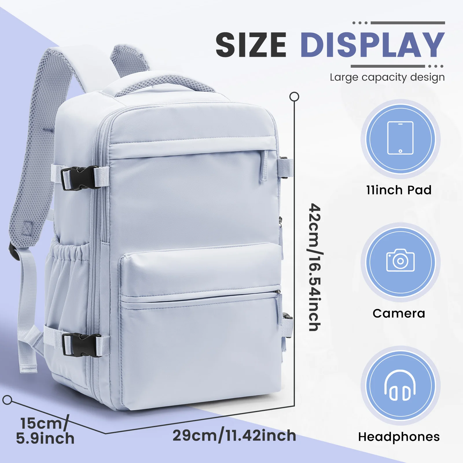 Ryanair 40x30x20 Cabine Tas Heren Air Vacuum Compressie Rugzak Handbagage Laptop Rugzak, 42x29x15 Vacuüm Kleding Opbergtas - afbeelding 1
