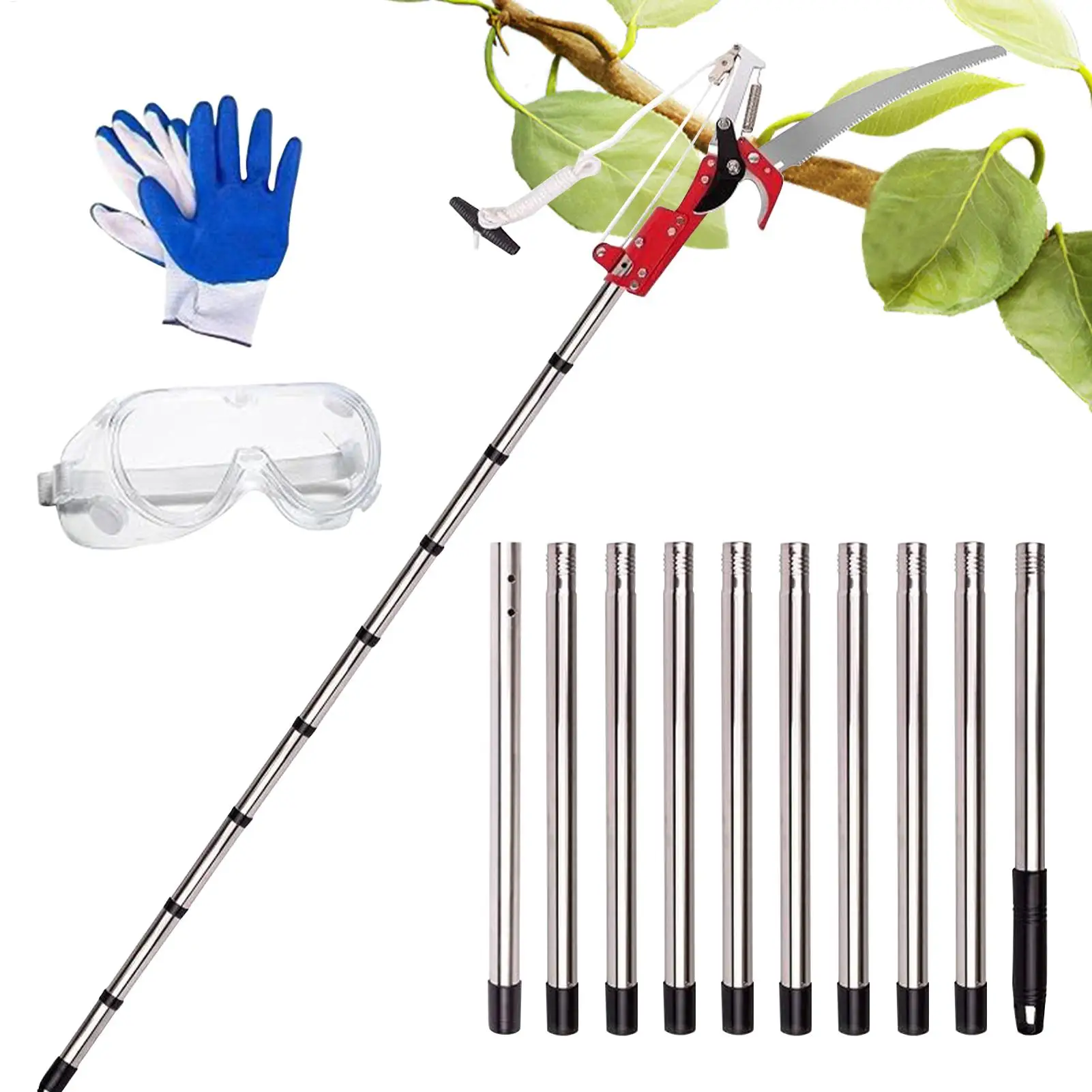 

Telescopic Pruning Shears with Pruning Saw Pruning Saw with Handle Garden Tools Set Pole Pruner High Reach Cut