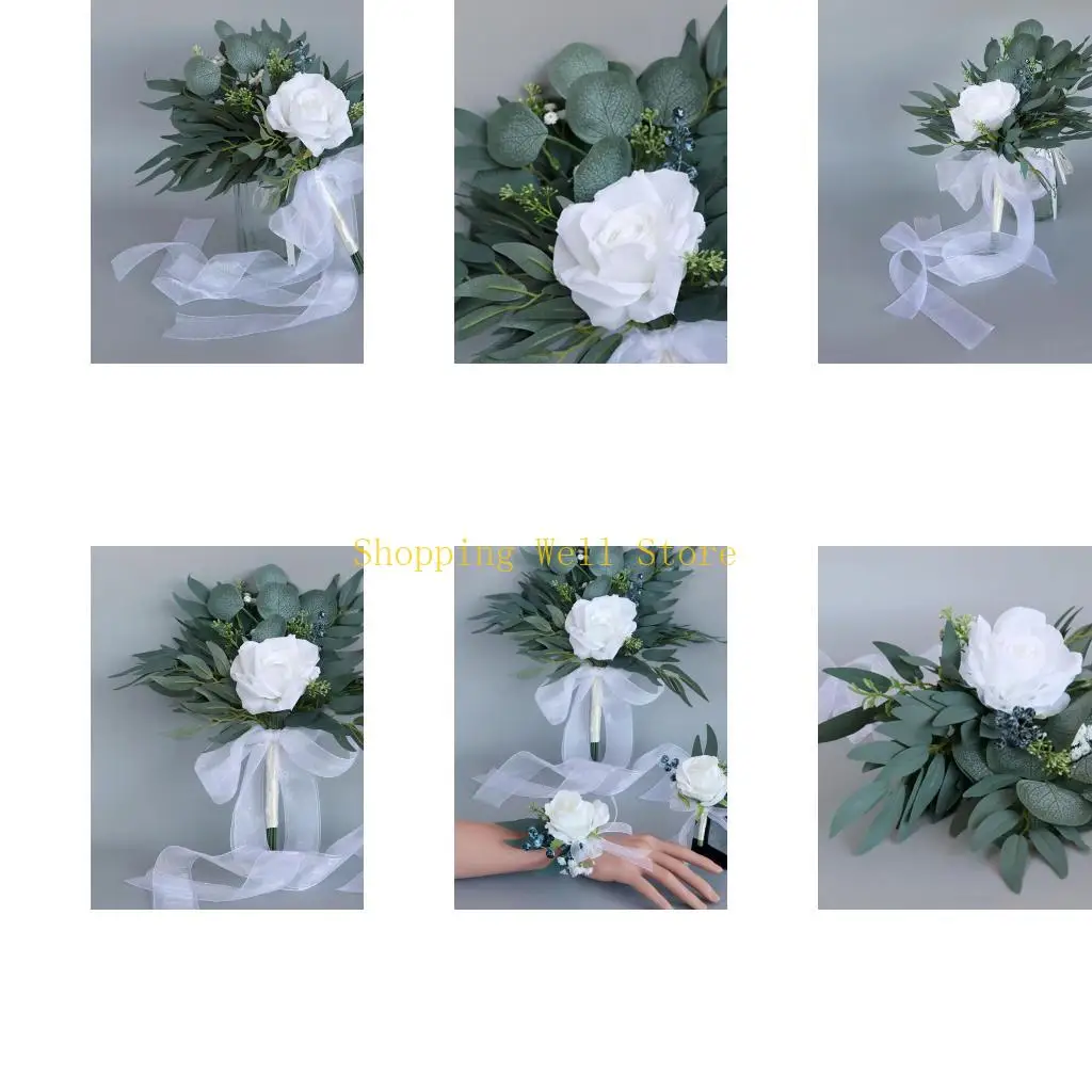 

KX4B Искусственные шелковые цветы Орнамент Ручная роза Свадебный подарок на День Святого Валентина