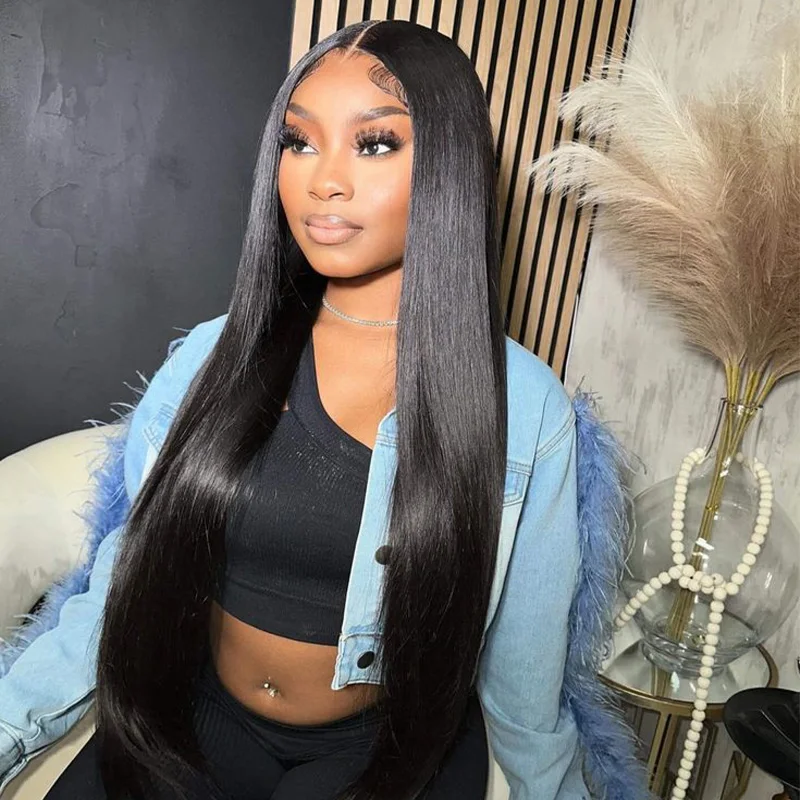 Lafino Straight 40 Inch 13x6 Hd Lace Frontal Wig 13x4 Lace Frontal Human Hair Wig Black Wig Human Hair Straight Wig For Mowen