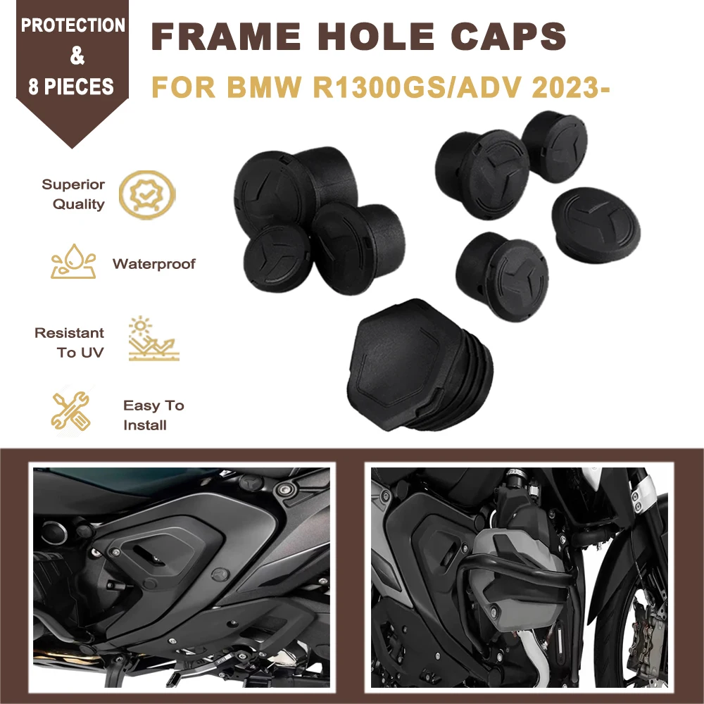 

Motorcycle Frame Hole Caps Cover Plug Frame End Cap Set Accessories For BMW R1300GS R 1300GS 2023- R 1300 GS Adventure ADV 2024-