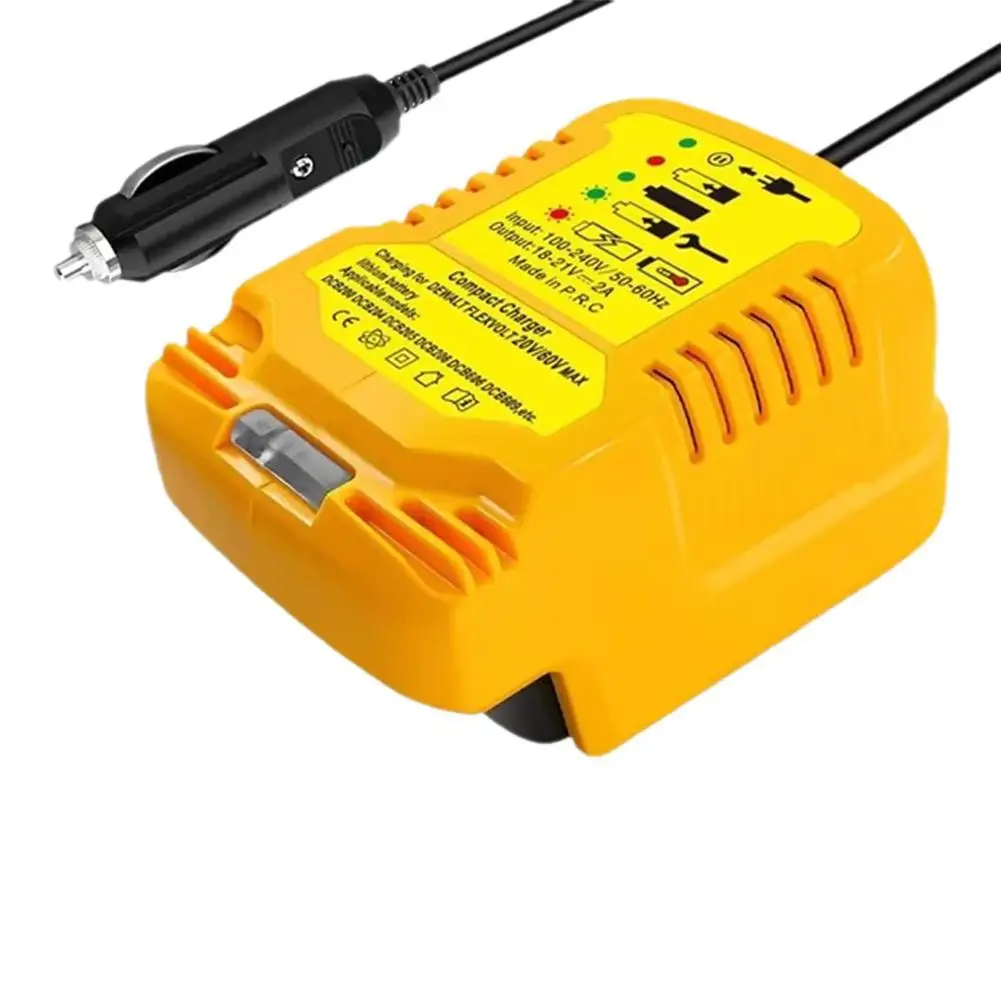 For Makita/Milwaukee 18V Lithium Battery Charger Replacement Portable Compact Charger Car Charger With Cigarette Lighter