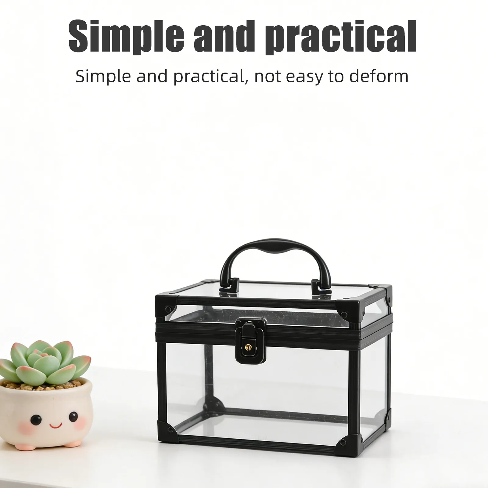 Transparent Cd Dvd Storage Box Stackable Disc Organizer Case with Lid Handle for Music Games Vinyl Records Clear Protective